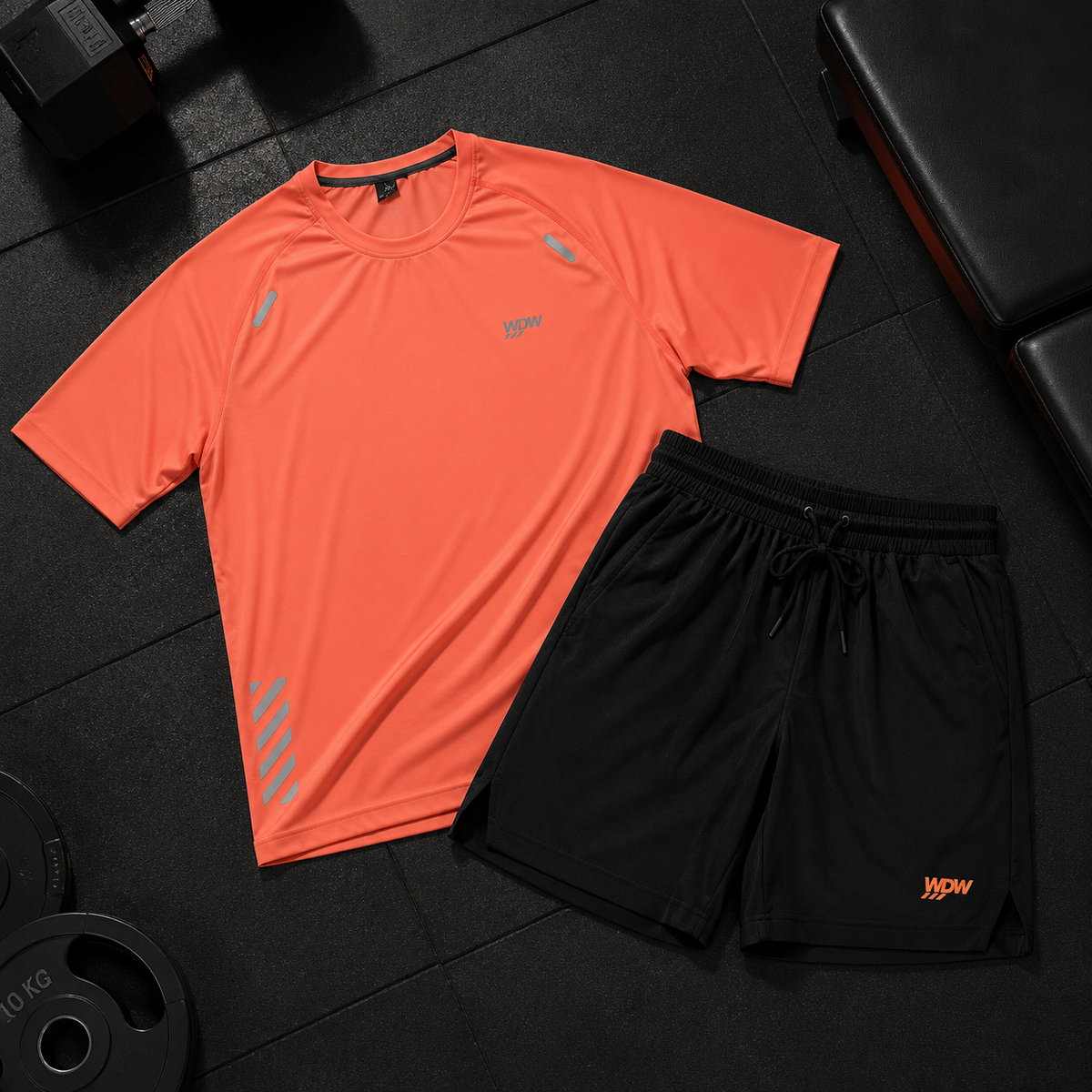 Détail du tissu technique du short de sport homme WDW